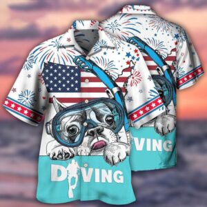 Diving Independence Day America Hawaiian Shirt, 4th…