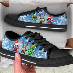 Dog Christmas Snow Paw Watercolor Low Top Shoes Canvas Sneakers Designer Low Top Shoes Low Top Sneakers 2 nlhasi.jpg