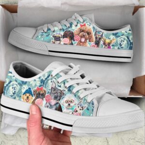 Dog Flowers Pattern Low Top Shoes Canvas Sneakers Casual Shoes Designer Low Top Shoes Low Top Sneakers 2 u1ciic.jpg
