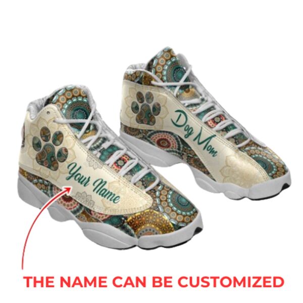 Dog Lover Vintage Mandala Shoes Personalized Custom Basketball Shoes, Basketball Shoes