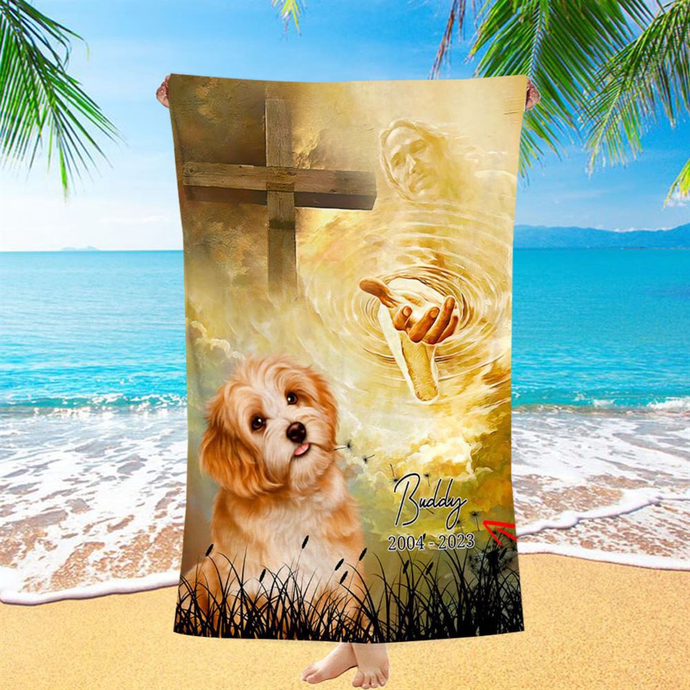 Dog Memorial Beach Towel, Take My Hand Jesus, Christian Beach Towel, Summer Towels Dog Memorial Beach Towel, Take My Hand Jesus, Christian Beach Towel, Summer Towels
