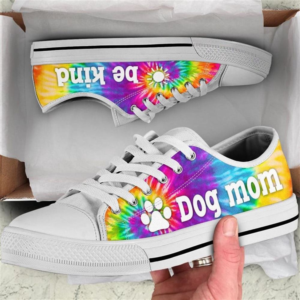 Dog Mom Bekind Canvas Low Top Shoes, Low Top Shoes Mens, Women, Designer Low Top Shoes, Low Top Sneakers
