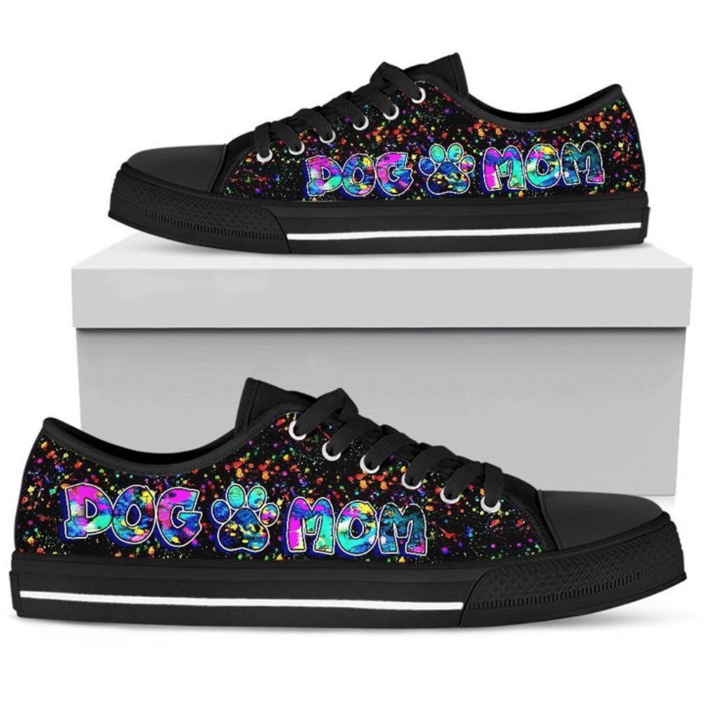 Dog Mom Colorful Popart Low Top Shoes, Designer Low Top Shoes, Low Top Sneakers Dog Mom Colorful Popart Low Top Shoes, Designer Low Top Shoes, Low Top Sneakers