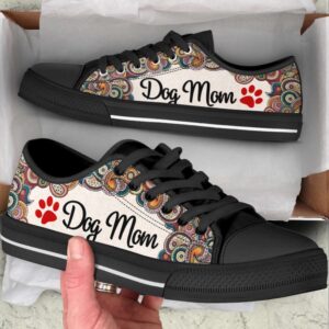 Dog Mom Paisley Low Top Shoes Canvas Sneakers Casual Shoes Dog Mom Gift Designer Low Top Shoes Low Top Sneakers 2 js2bap.jpg