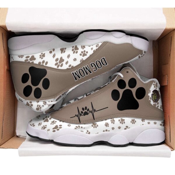 Dog Mom Paw Pattern Shoes Sport Sneaker Curved Basketball Shoes, Basketball Shoes