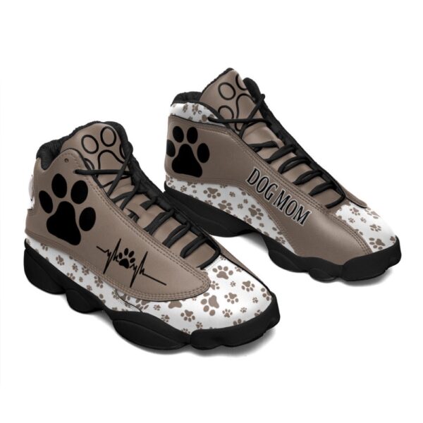 Dog Mom Paw Pattern Shoes Sport Sneaker Curved Basketball Shoes, Basketball Shoes