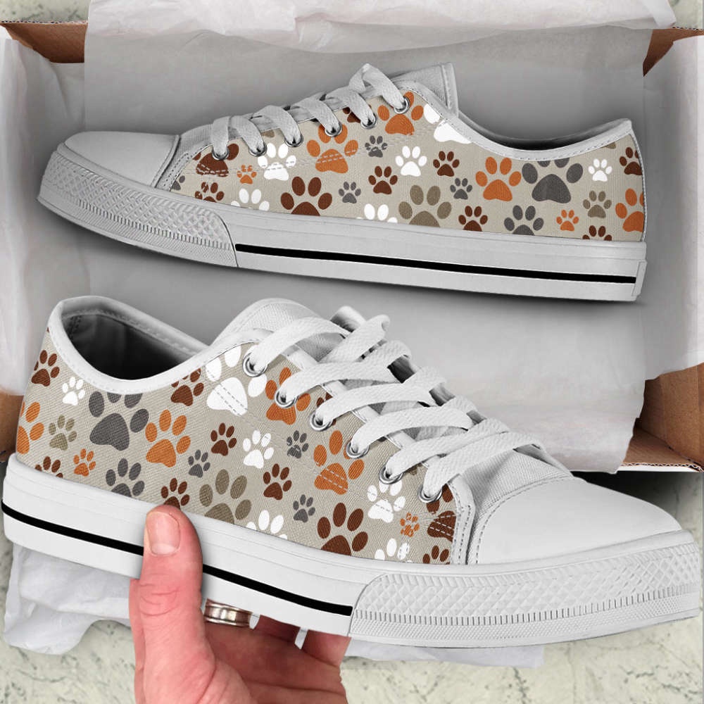 Dog Paw Pattern SK Low Top Shoes Canvas Sneakers Casual Shoes, Designer Low Top Shoes, Low Top Sneakers Dog Paw Pattern SK Low Top Shoes Canvas Sneakers Casual Shoes, Designer Low Top Shoes, Low Top Sneakers