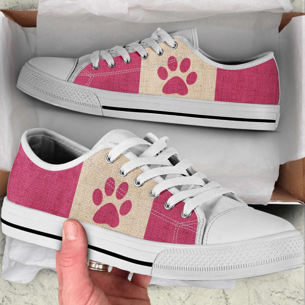 Dog Texture Paw In The Middle Low Top Shoes Canvas Sneakers, Designer Low Top Shoes, Low Top Sneakers