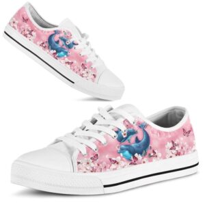 Dolphin Cherry Blossom Low Top Shoes Low Tops Low Top Sneakers 2 dnrztv.jpg