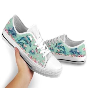 Dolphin Flower Watercolor Low Top Shoes Low Tops Low Top Sneakers 2 nd2var.jpg