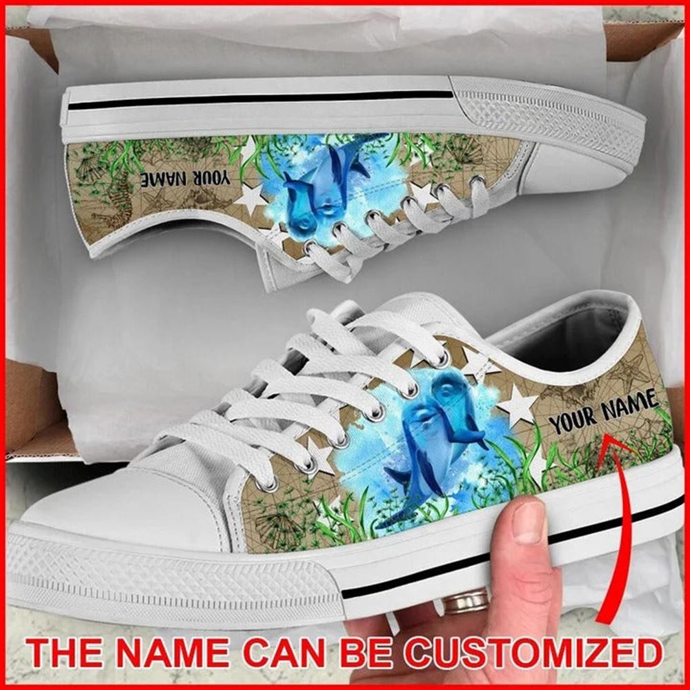 Dolphin Vintage Map Sea Canvas Low Top Shoes, Low Tops, Low Top Sneakers Dolphin Vintage Map Sea Canvas Low Top Shoes, Low Tops, Low Top Sneakers