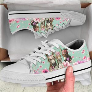 Donkey Flower Watercolor Low Top Shoes, Low…