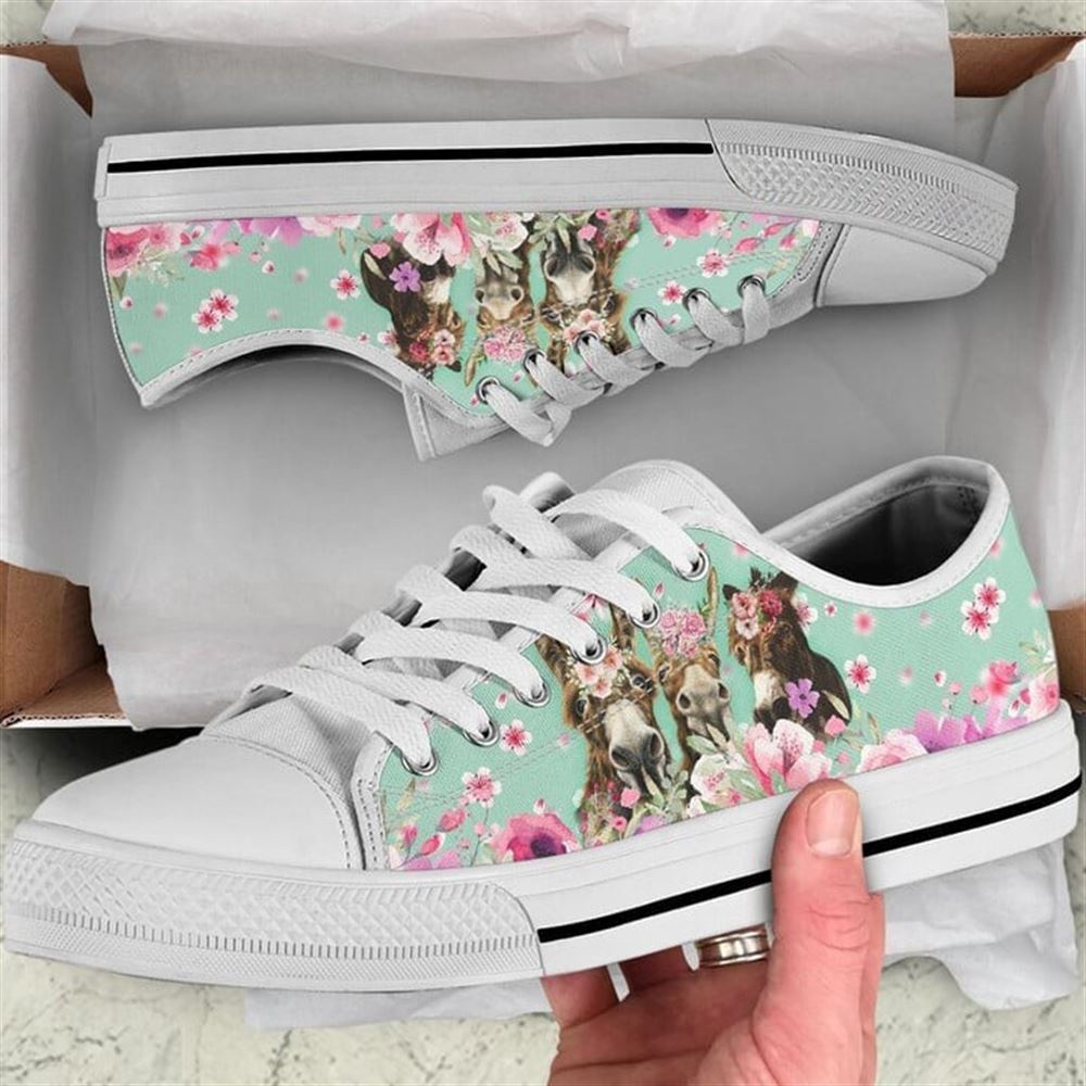 Donkey Flower Watercolor Low Top Shoes, Low Tops, Low Top Sneakers Donkey Flower Watercolor Low Top Shoes, Low Tops, Low Top Sneakers