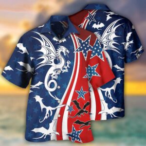 Dragon Independence Day America Hawaiian Shirt, 4th…
