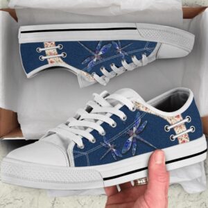 Dragonfly Jean Flower Low Top Shoes, Low…