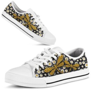 Dragonfly Sunflower Daisy Low Top Shoes, Low…