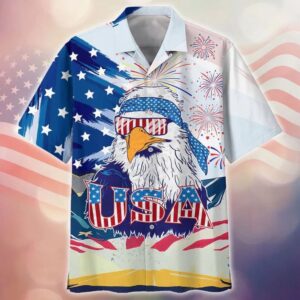 Eagle Usa Independence Day 3D Hawaiian Shirt…