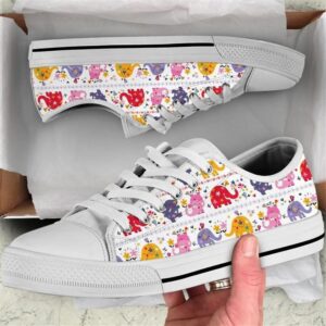 Elephant Cute Cartoon Flower Canvas Low Top Shoes Low Tops Low Top Sneakers 2 jxhsha.jpg