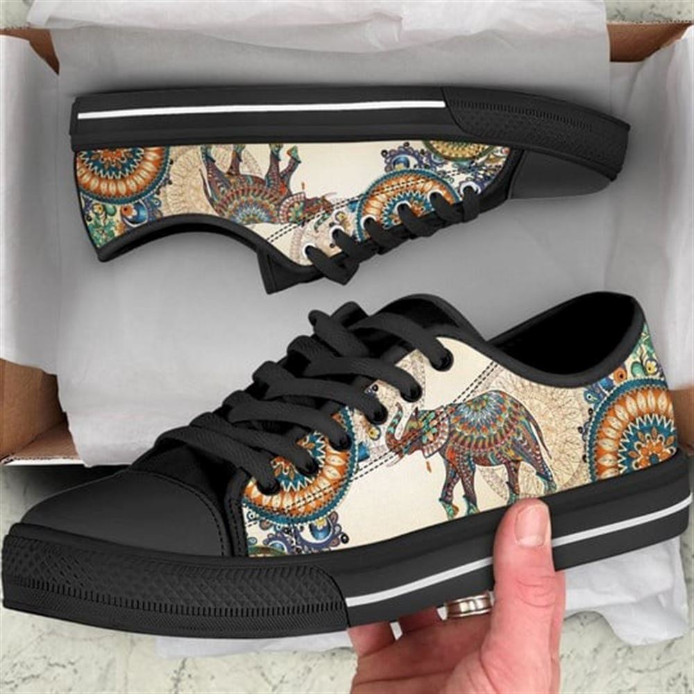 Elephant Ethnic Style Canvas Low Top Shoes, Low Tops, Low Top Sneakers