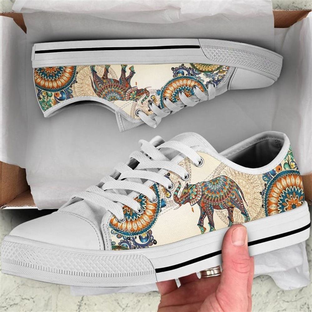 Elephant Ethnic Style Canvas Low Top Shoes, Low Tops, Low Top Sneakers
