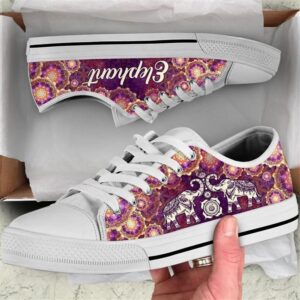 Elephant Mandala Royal Pattern Canvas Low Top Shoes Low Tops Low Top Sneakers 2 dlnipo.jpg