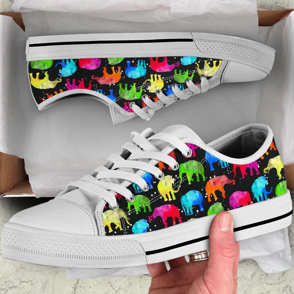 Elephant Painting Pattern Low Top Shoes Canvas Print Lowtop Casual Shoes, Low Tops, Low Top Sneakers Elephant Painting Pattern Low Top Shoes Canvas Print Lowtop Casual Shoes, Low Tops, Low Top Sneakers