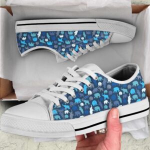 Elephant Pattern Sk Low Top Shoes Canvas…