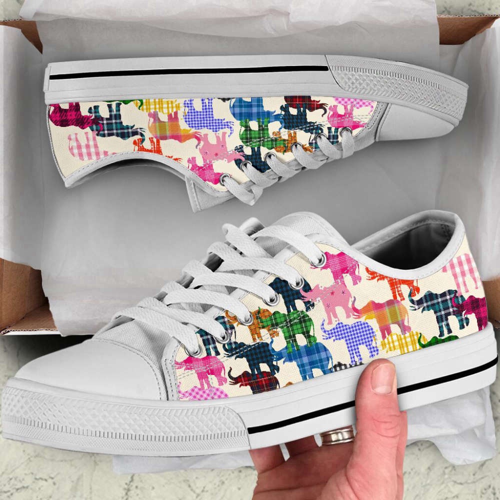 Elephant Plaid Seamless Low Top Shoes Canvas Print Lowtop Casual Shoes, Low Tops, Low Top Sneakers Elephant Plaid Seamless Low Top Shoes Canvas Print Lowtop Casual Shoes, Low Tops, Low Top Sneakers