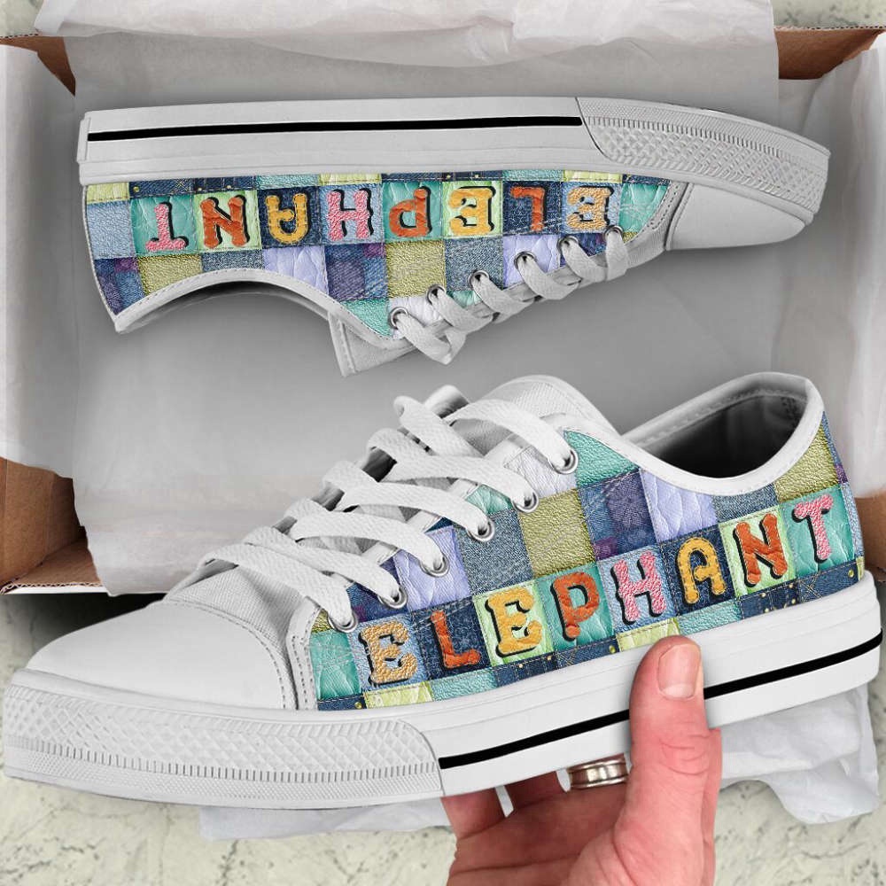 Elephant Seamless Leather Color Canvas Print Lowtop Shoes, Low Tops, Low Top Sneakers Elephant Seamless Leather Color Canvas Print Lowtop Shoes, Low Tops, Low Top Sneakers
