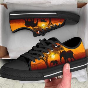 Elephant Sunset Low Top Shoes Canvas Print Gift Low Tops Low Top Sneakers 2 vrquyv.jpg