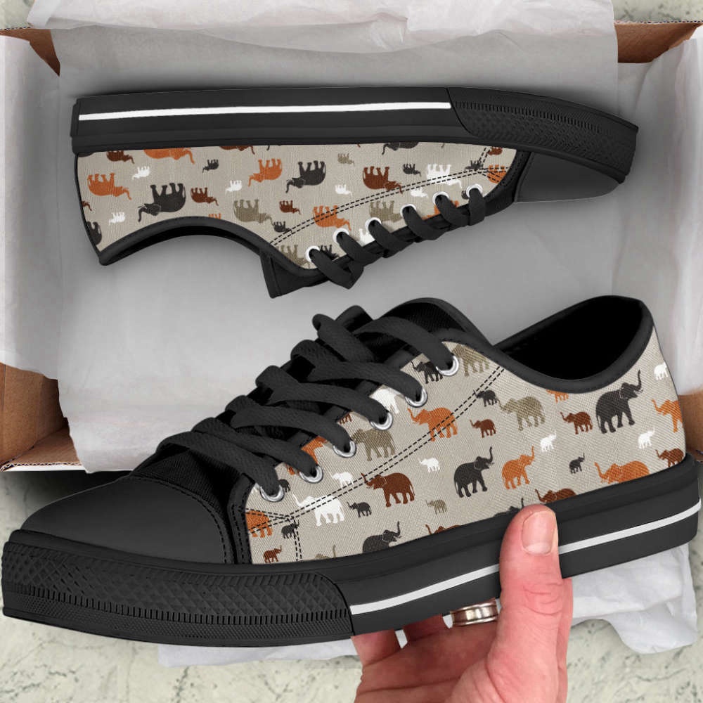 Elephants Pattern Low Top Canvas Print Shoes, Low Tops, Low Top Sneakers Elephants Pattern Low Top Canvas Print Shoes, Low Tops, Low Top Sneakers