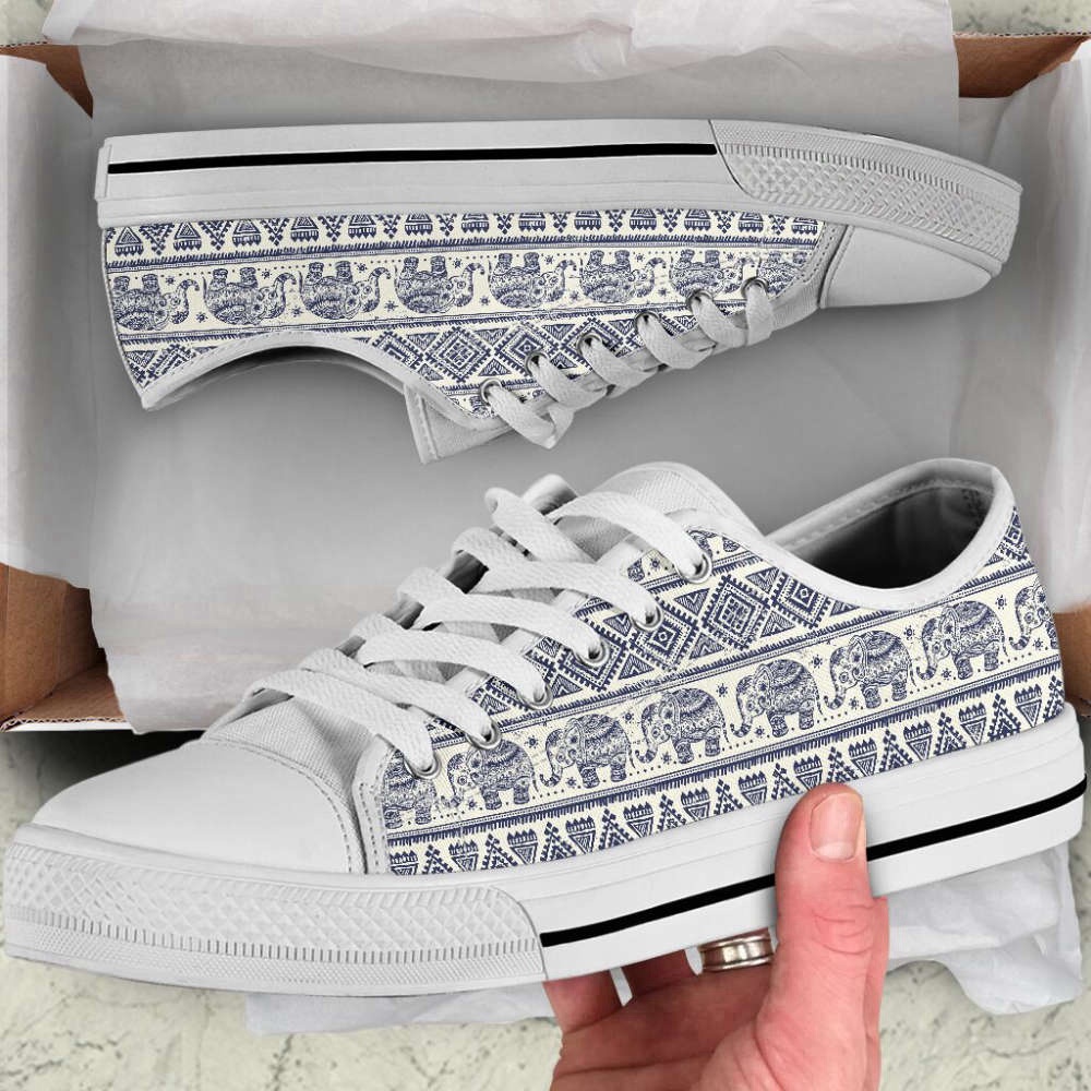 Elephants Vintage Patterns Low Top Canvas Print Shoes, Low Tops, Low Top Sneakers Elephants Vintage Patterns Low Top Canvas Print Shoes, Low Tops, Low Top Sneakers