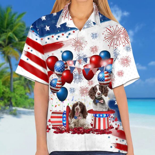 English Springer Spaniel Independence Day Hawaiian Shirt, 4th Of July Hawaiian Shirt, 4th Of July Shirt