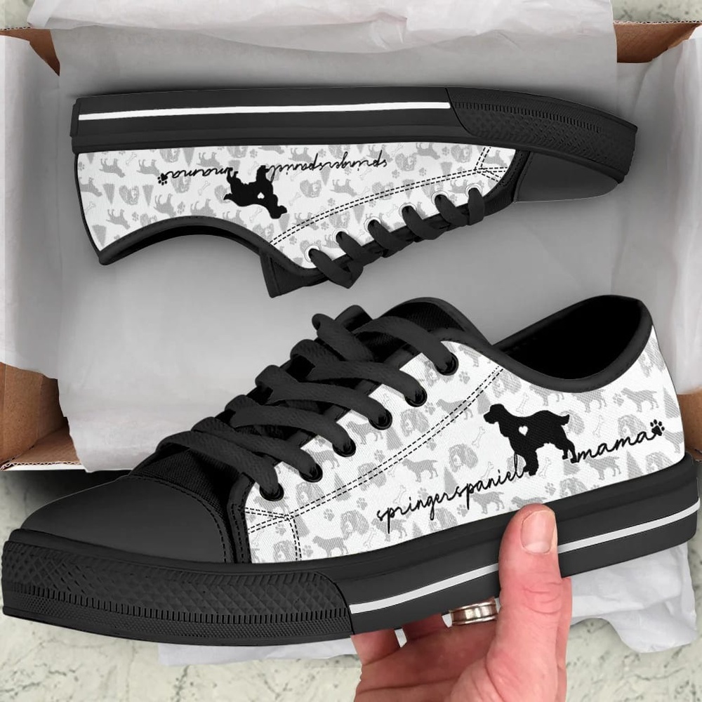 English Springer Spaniel Low Top Shoes, Designer Low Top Shoes, Low Top Sneakers