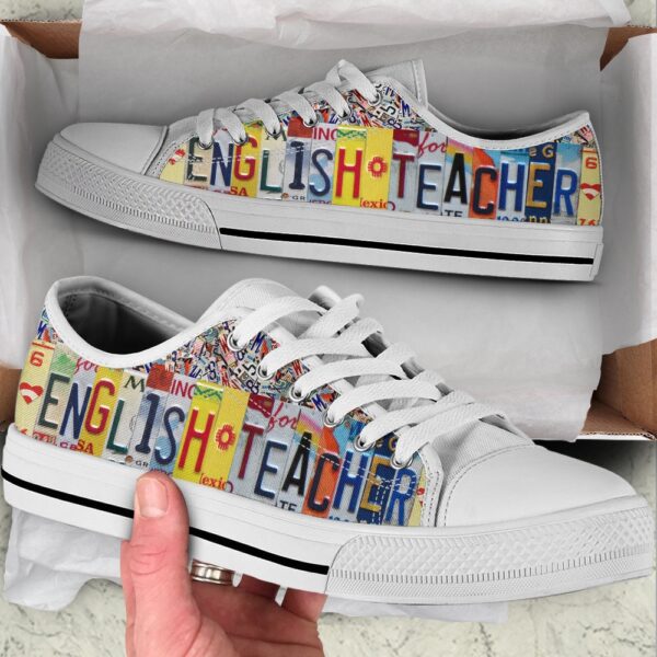 English Teacher Shoes License Plates Low Top Shoes Malalan, Low Top Designer Shoes, Low Top Sneakers