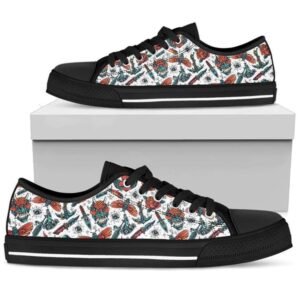 Enya Sailor Skull Canvas Low Top Shoes,…