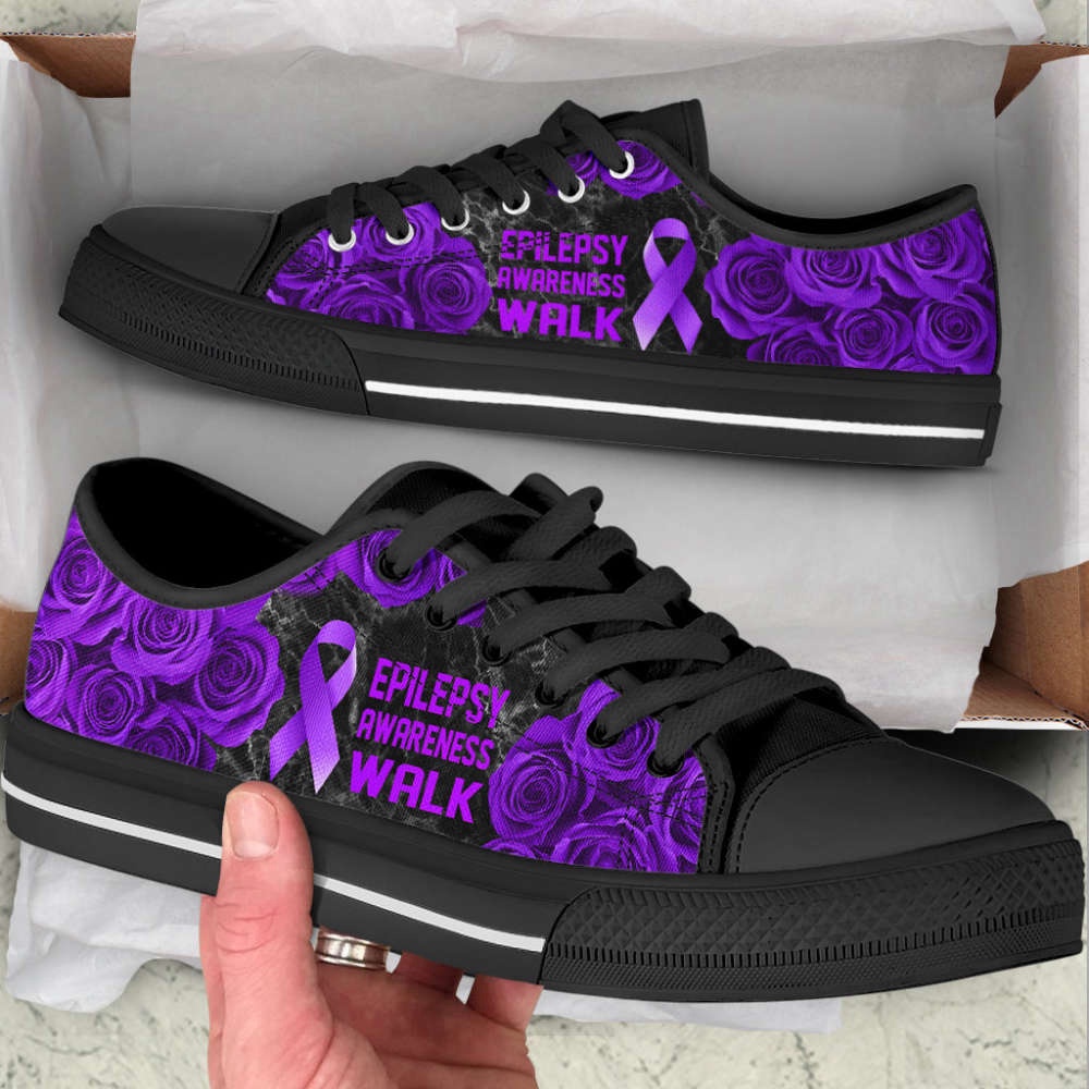 Epilepsy Awareness Shoes Walk Low Top Shoes Canvas Shoes, Low Top Designer Shoes, Low Top Sneakers