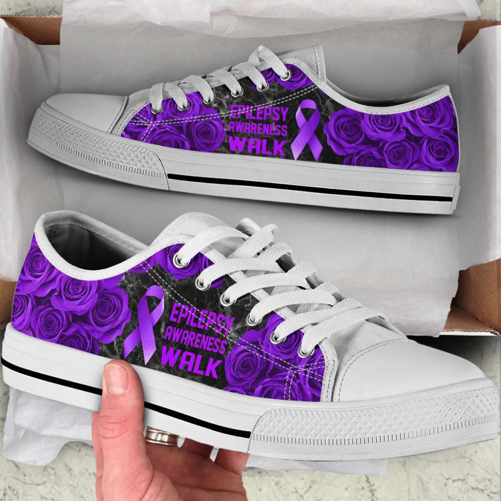 Epilepsy Awareness Shoes Walk Low Top Shoes Canvas Shoes, Low Top Designer Shoes, Low Top Sneakers