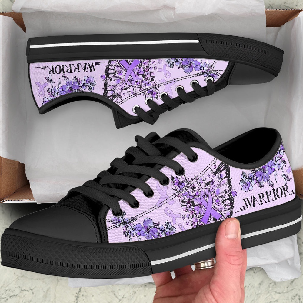 Epilepsy Cancer Shoes Butterfly Flower Low Top Shoes, Low Top Designer Shoes, Low Top Sneakers