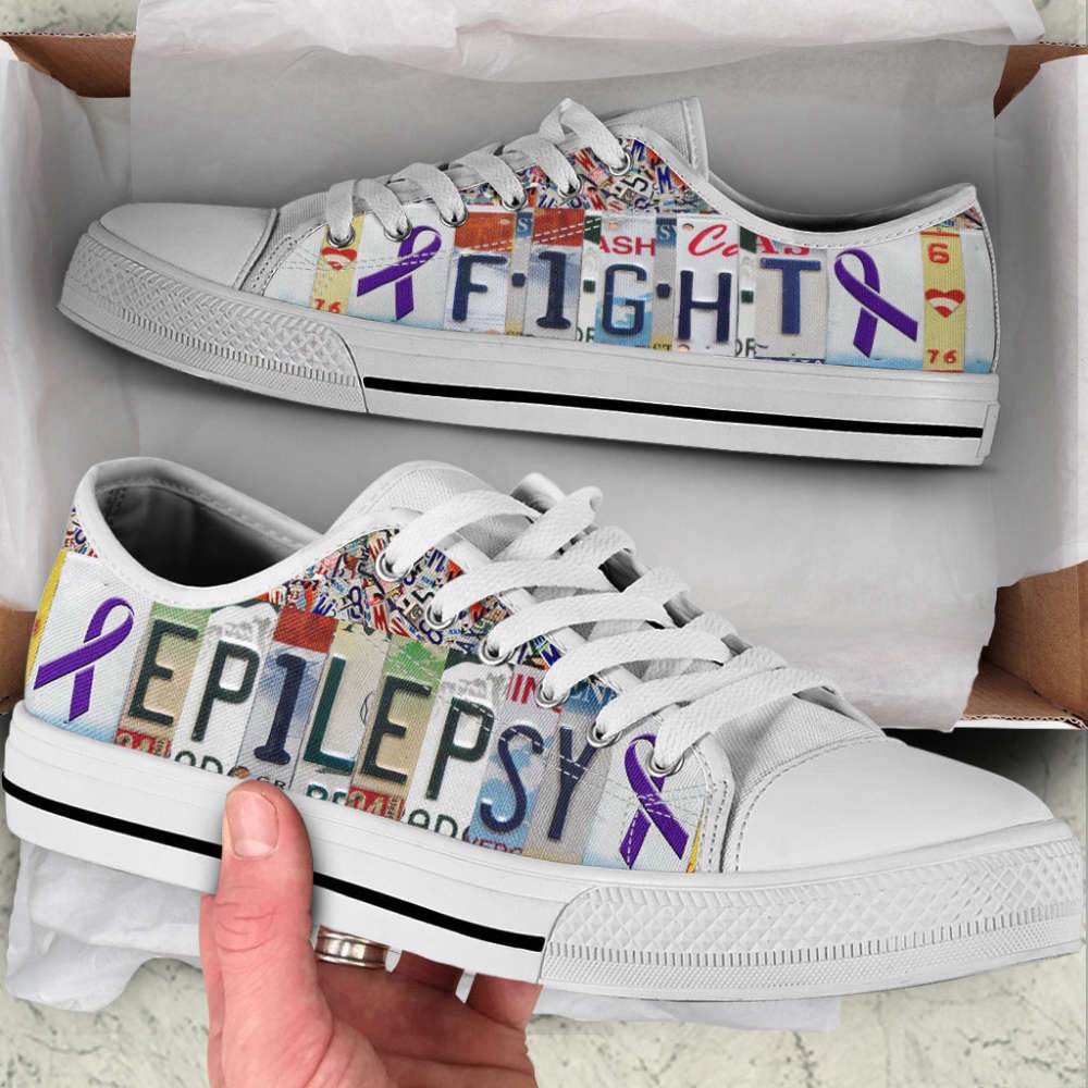 Epilepsy Shoes Fight License Plates Low Top Shoes Canvas Shoes, Low Top Designer Shoes, Low Top Sneakers
