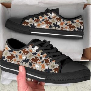 Equestrian Pattern SK Low Top Canvas Shoes,…