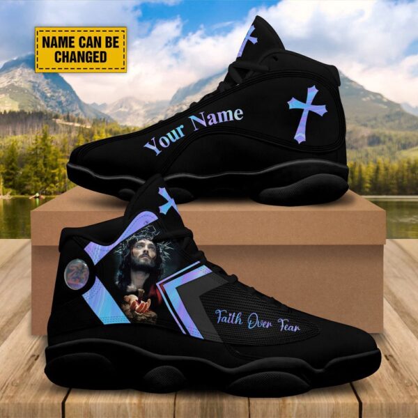 Faith Over Fear Jesus Hands Basketball Shoes, Christian Basketball Shoes, Basketball Shoes 2024