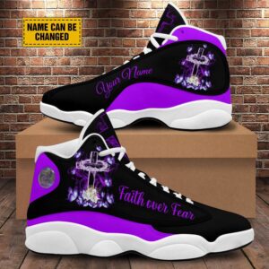 Faith Over Fear Personalized Basketball Shoes, Jesus…