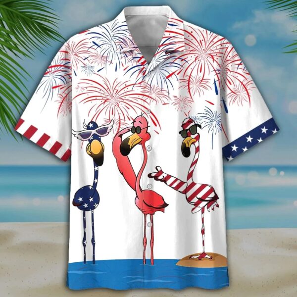 Flamingo Hawaiian Shirt, Independence Day Is Coming, 4th Of July Hawaiian Shirt, 4th Of July Shirt