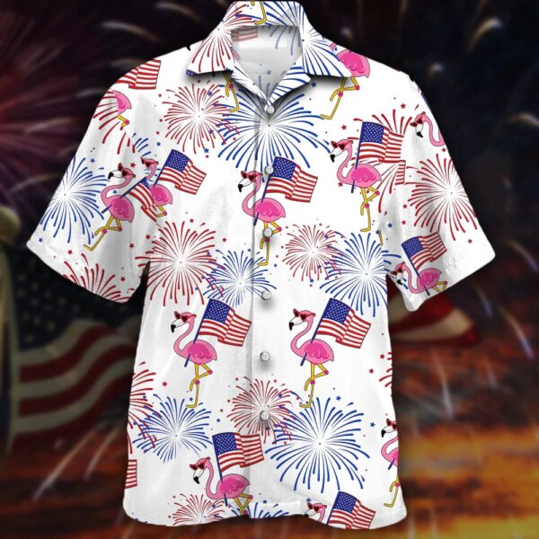 Flamingo Hawaiian Shirt, Independence Day Is Coming, Hawaiian Shirt, 4th Of July Hawaiian Shirt, 4th Of July Shirt