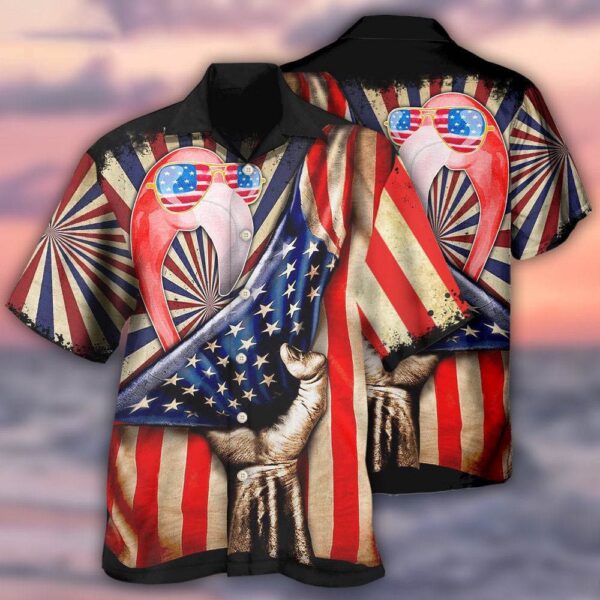 Flamingo Independence Day Hawaiian Shirt, 4th Of July Hawaiian Shirt, 4th Of July Shirt