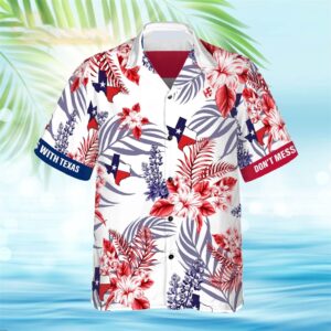 Floral Bluebonnet Don’t Mess with Texas Hawaiian…