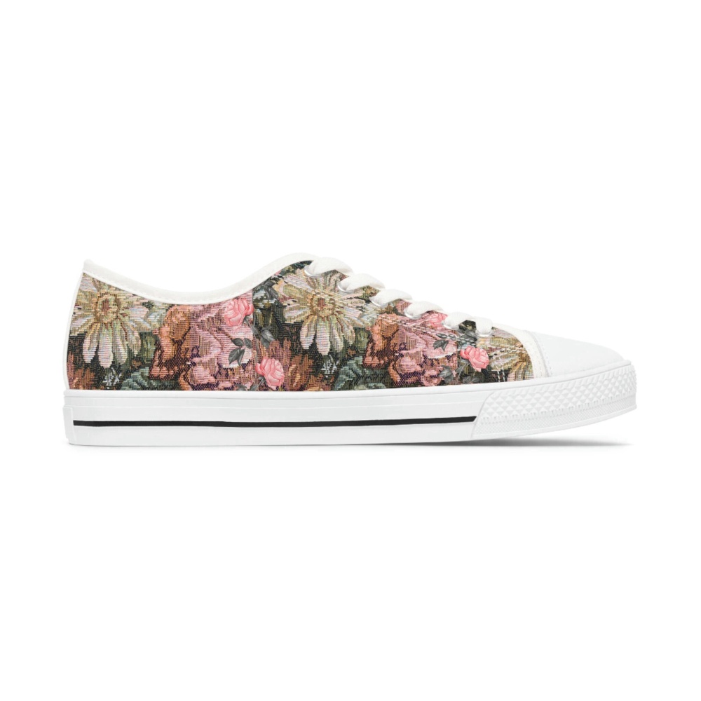 Floral Sneakers,Floral Shoes, Women Shoes, Low Top Designer Shoes, Low Top Sneakers