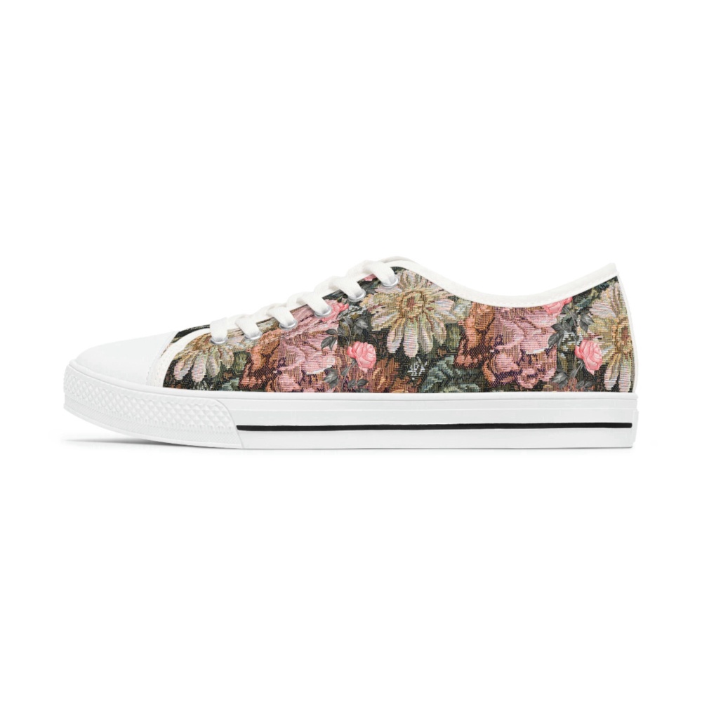 Floral Sneakers,Floral Shoes, Women Shoes, Low Top Designer Shoes, Low Top Sneakers