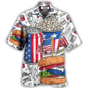 Food Independence Day Hawaiian Shirt, 4th Of…